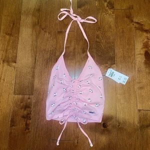 Tag still on. Hollister XS pink crop top.